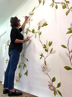 Hand Painted Wallpaper Magnolia Botanical from Ocre Designs by Tarn McLean