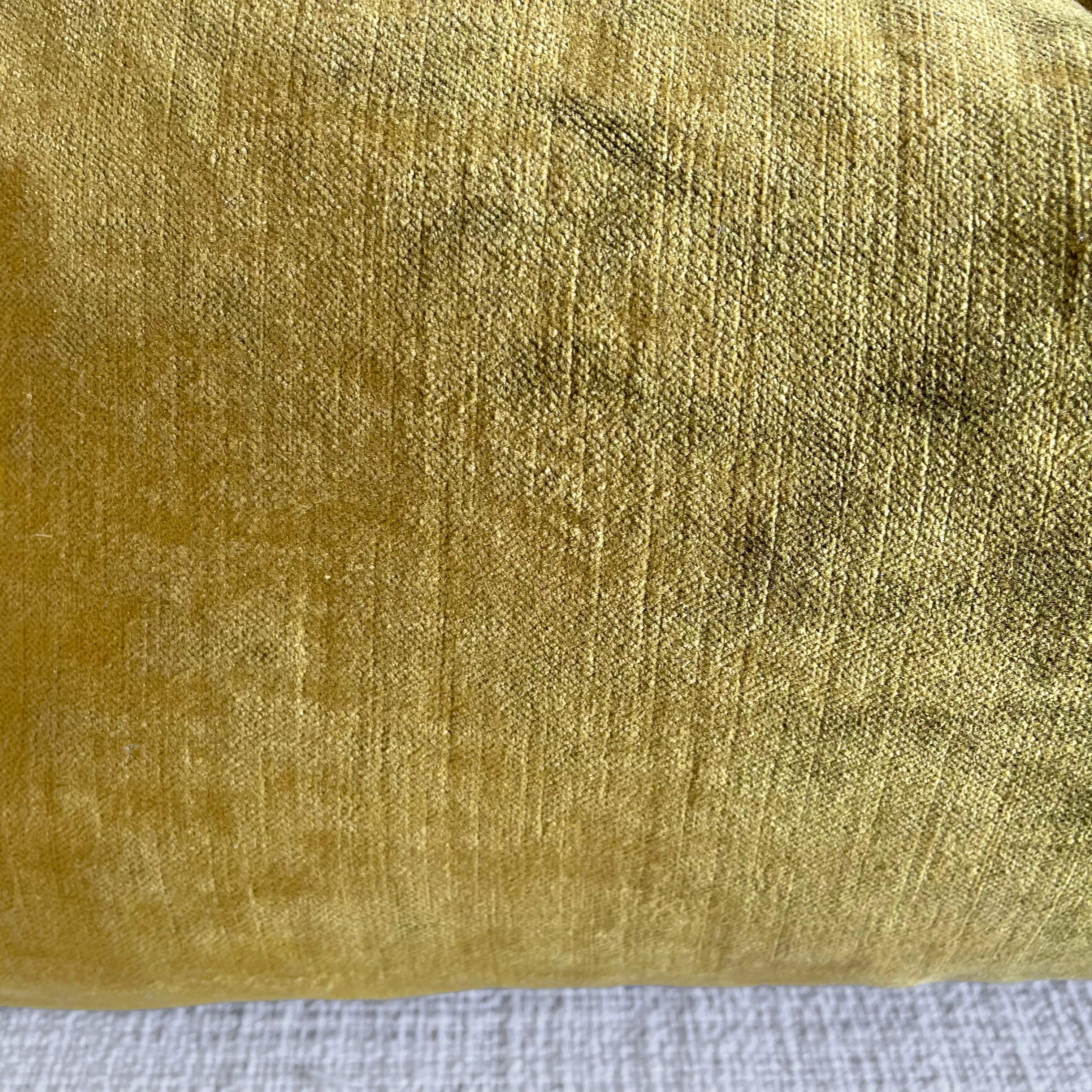 Ocre French Velvet Lumbar Pillow In New Condition For Sale In Brea, CA