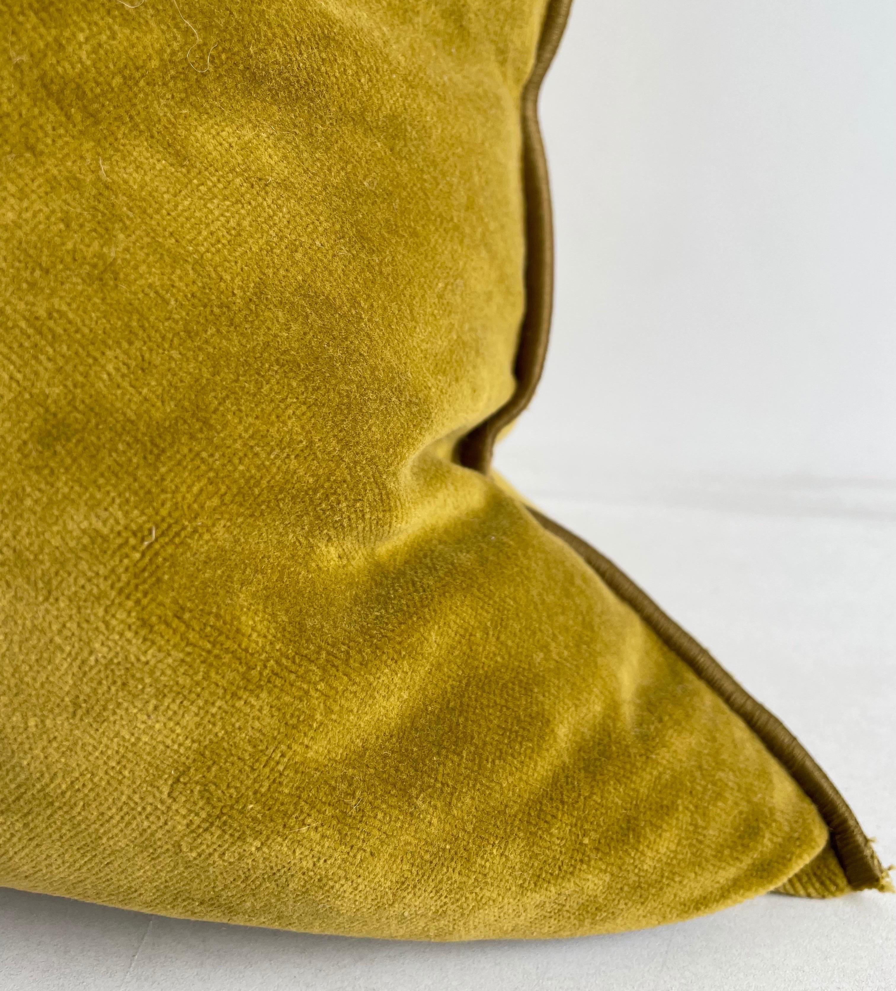 Contemporary Ocre French Vintage Velvet Pillow For Sale