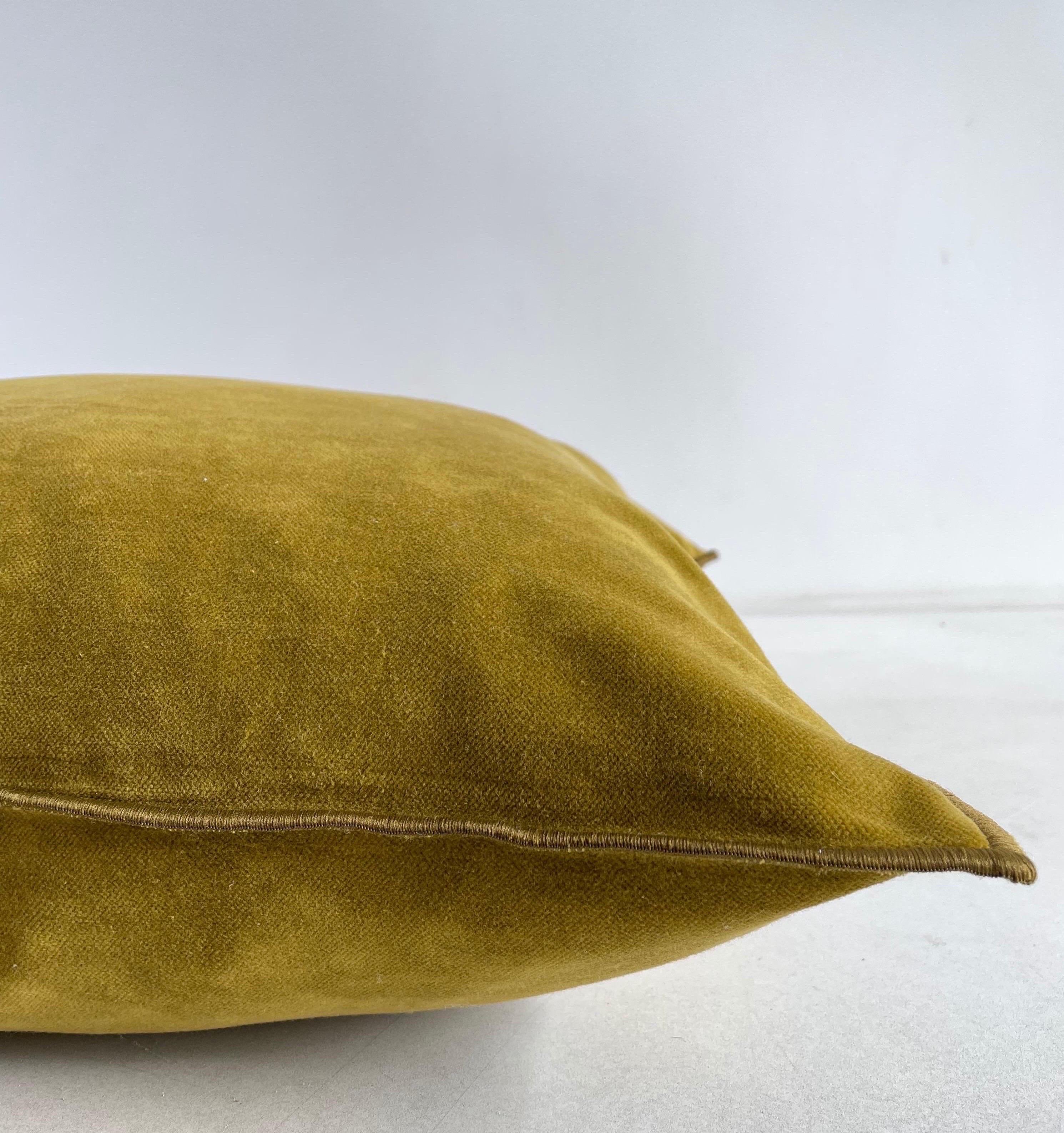 Ocre French Vintage Velvet Pillow For Sale 2