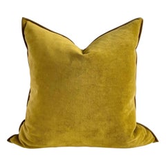 Cuscino in velluto vintage francese Ocre