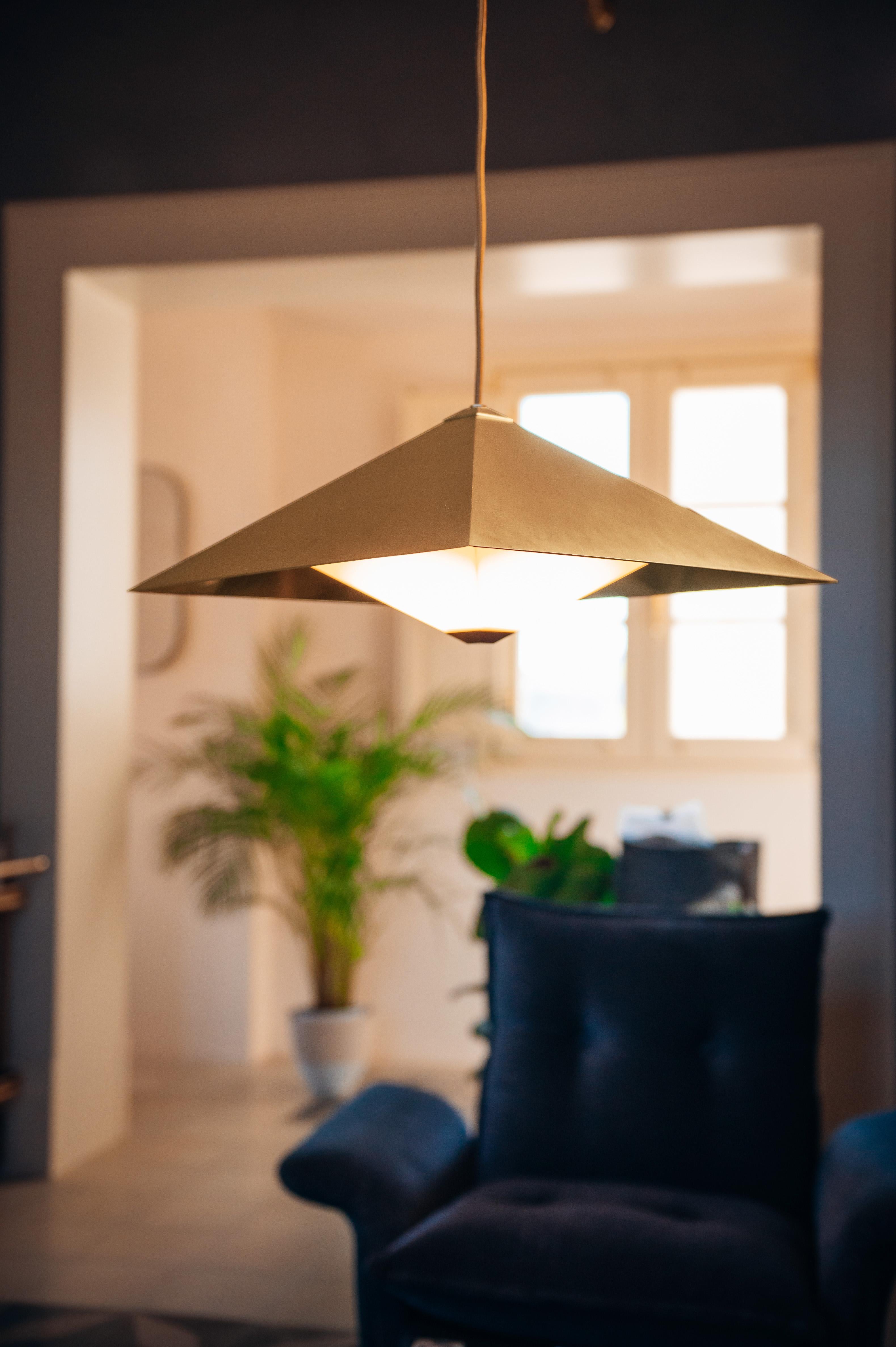 Italian Octa Pendant Lighting Brass by Diaphan Studio, Represented by Tuleste Factory For Sale