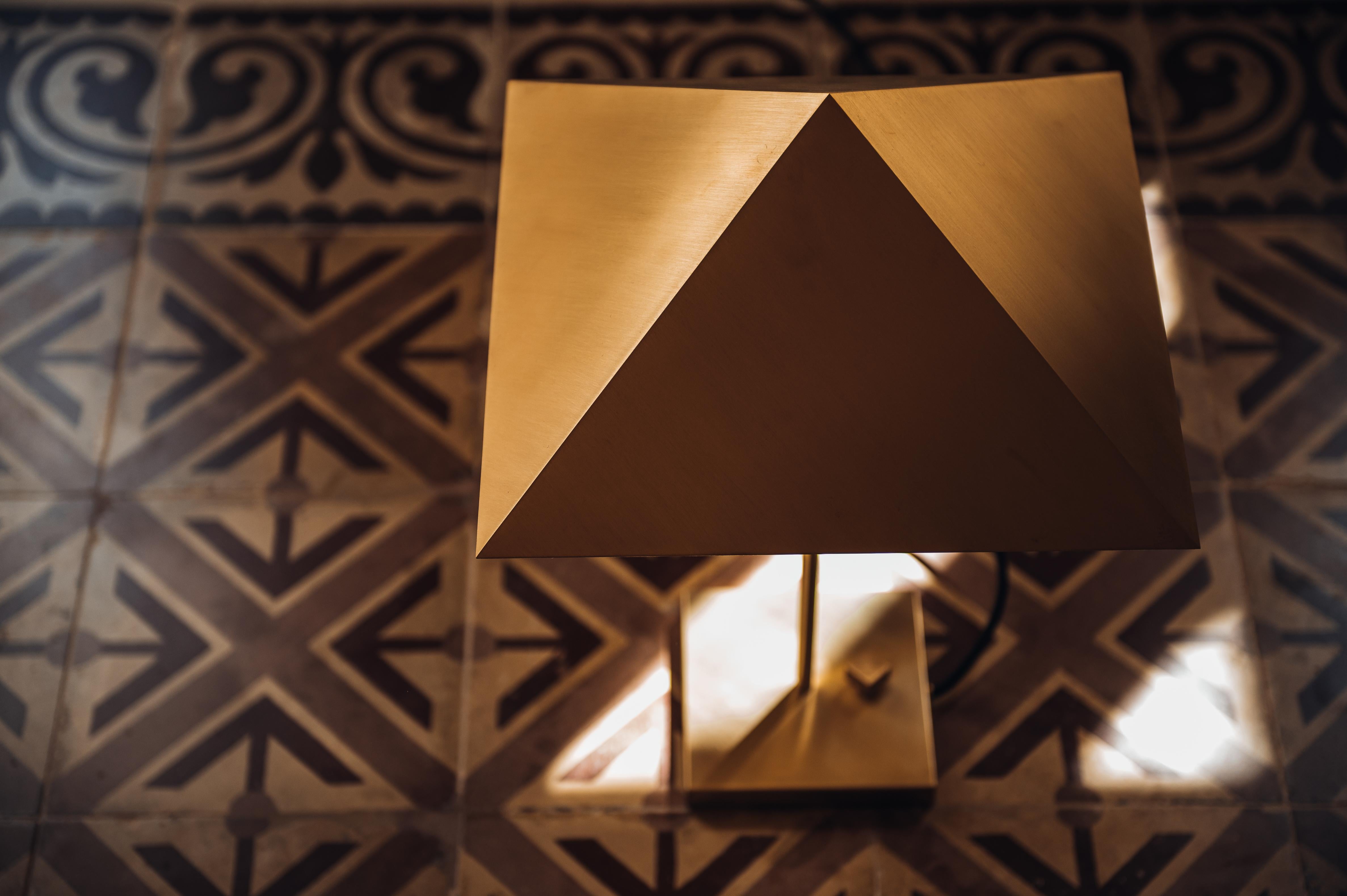 Contemporary Octa Table Lamp Brass by Diaphan Studio, Represented by Tuleste Factory