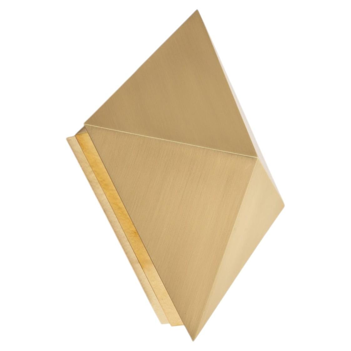 Octa Wall — Contemporary Brass Light Sculpture, Pyramid Sconce