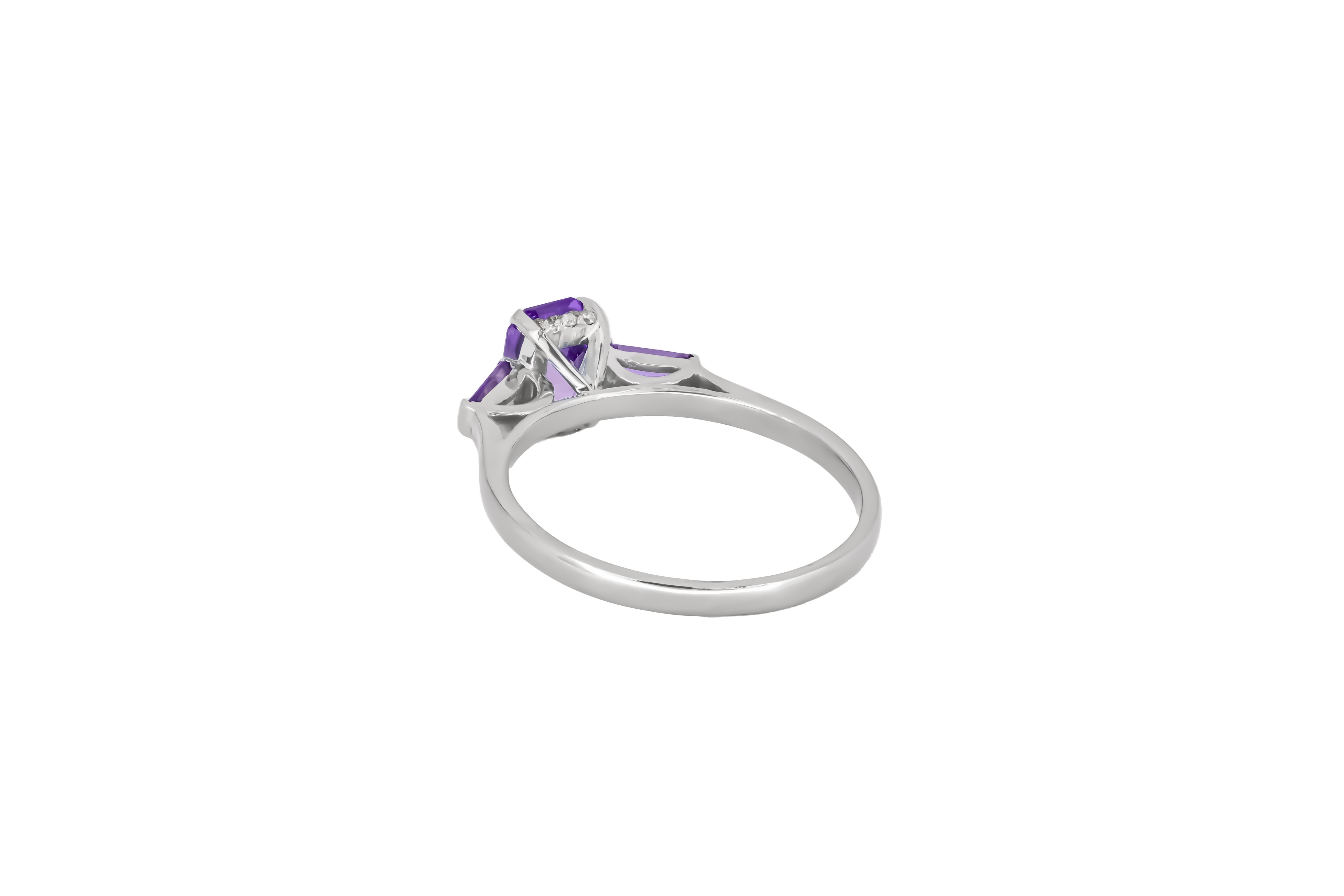 For Sale:  Octagon amethys 14k gold ring 4