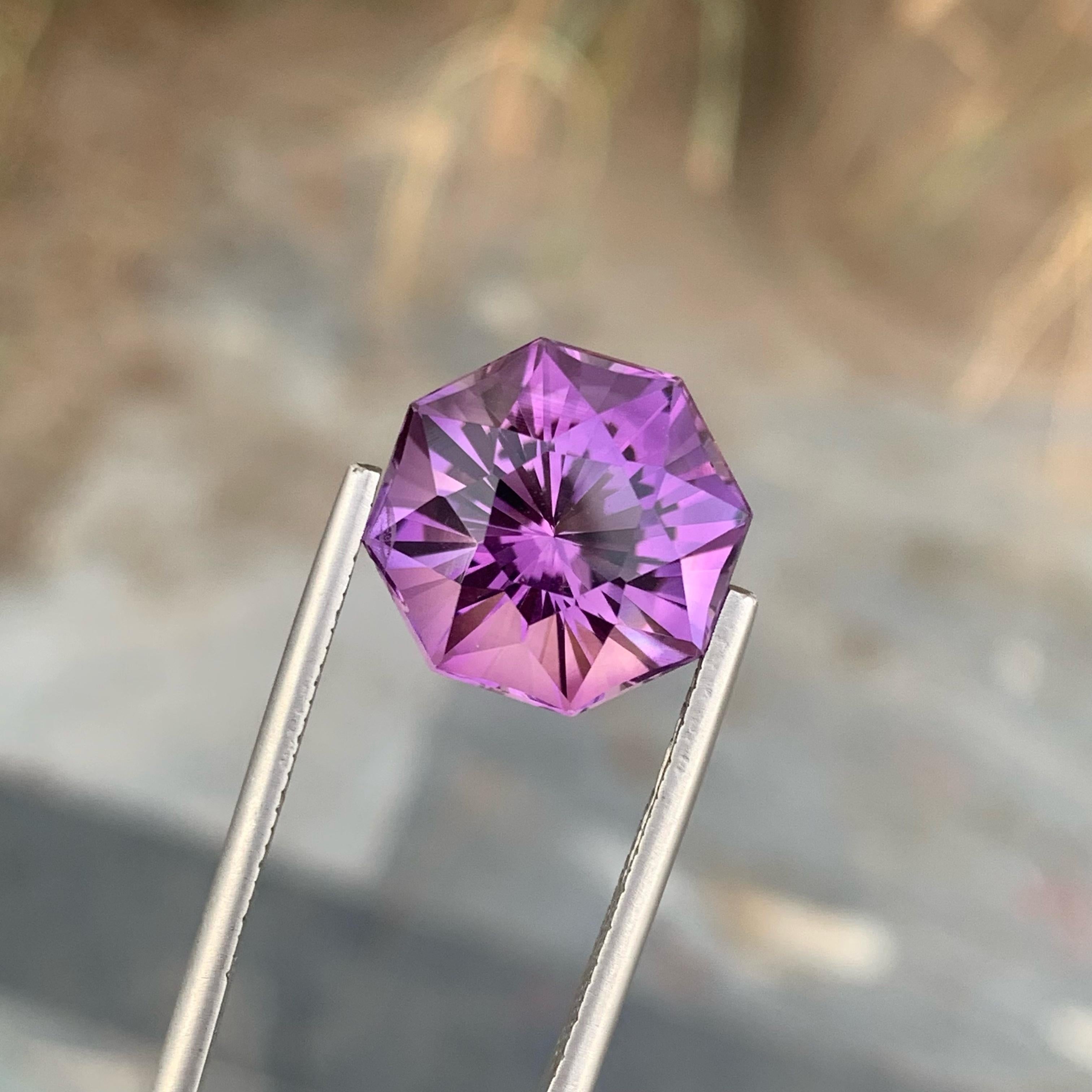 Weight 10.25 carats 
Dimensions 14.2 x 14 x 10.5 mm
Treatment None 
Origin Brazil 
Clarity Eye Clean 
Shape Octagon 
Cut Custom Precision



Elevate your jewelry collection with this exquisite 10.25 carat Amethyst, custom precision cut from a