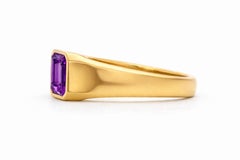 Octagon amethyst ring for men in 14k gold