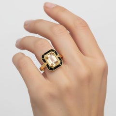 Octagon Citrine Ring Silver, Gold