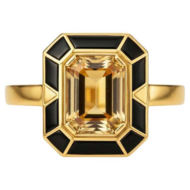Customizable Octagon Topaz Ring Silver, Gold For Sale at 1stDibs