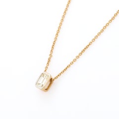 Octagon Cut Diamond Pendant Chain Necklace in 18K Yellow Gold