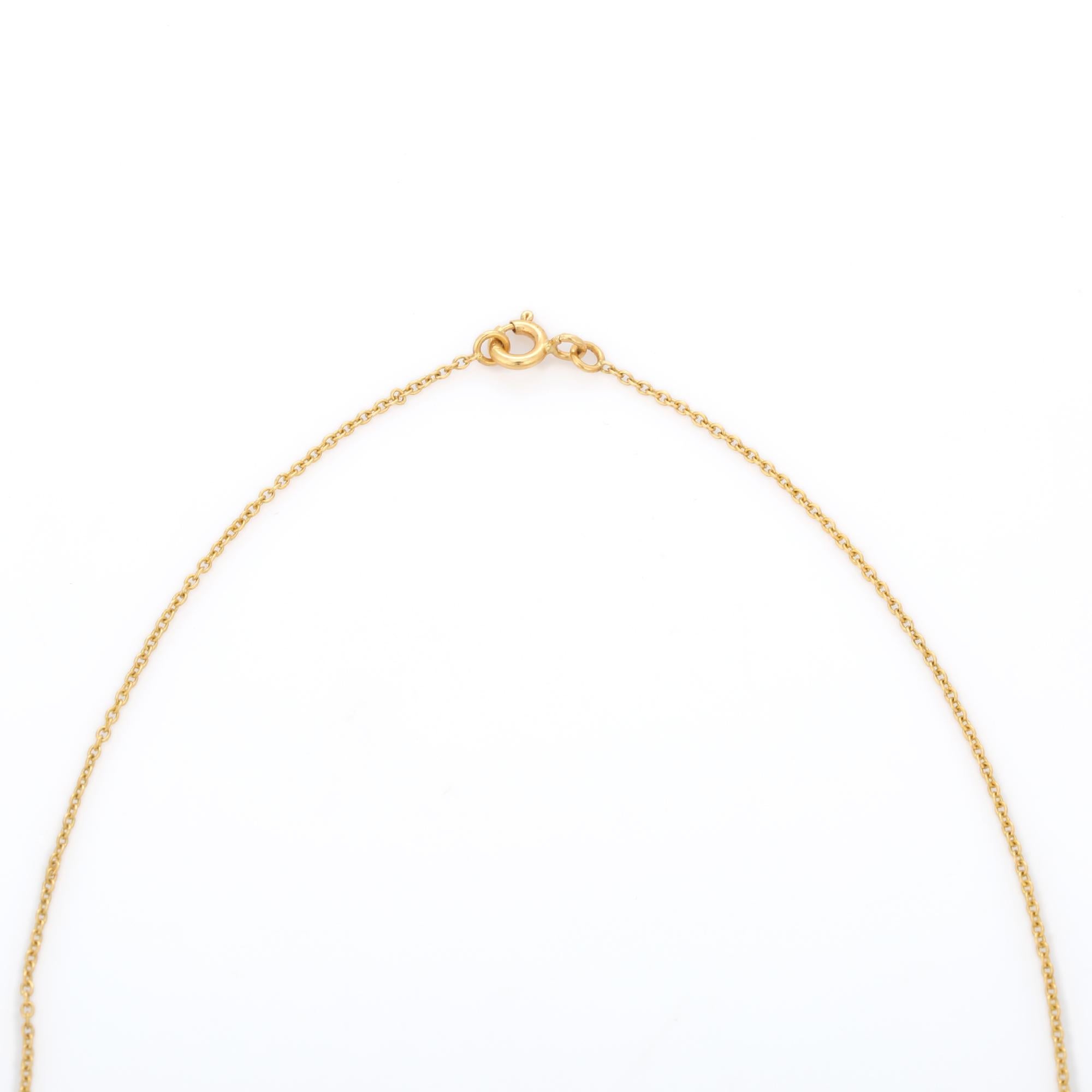 Halskette mit Anhänger aus 18 Karat Gelbgold mit achteckigem Diamantschliff  (Kunsthandwerker*in) im Angebot