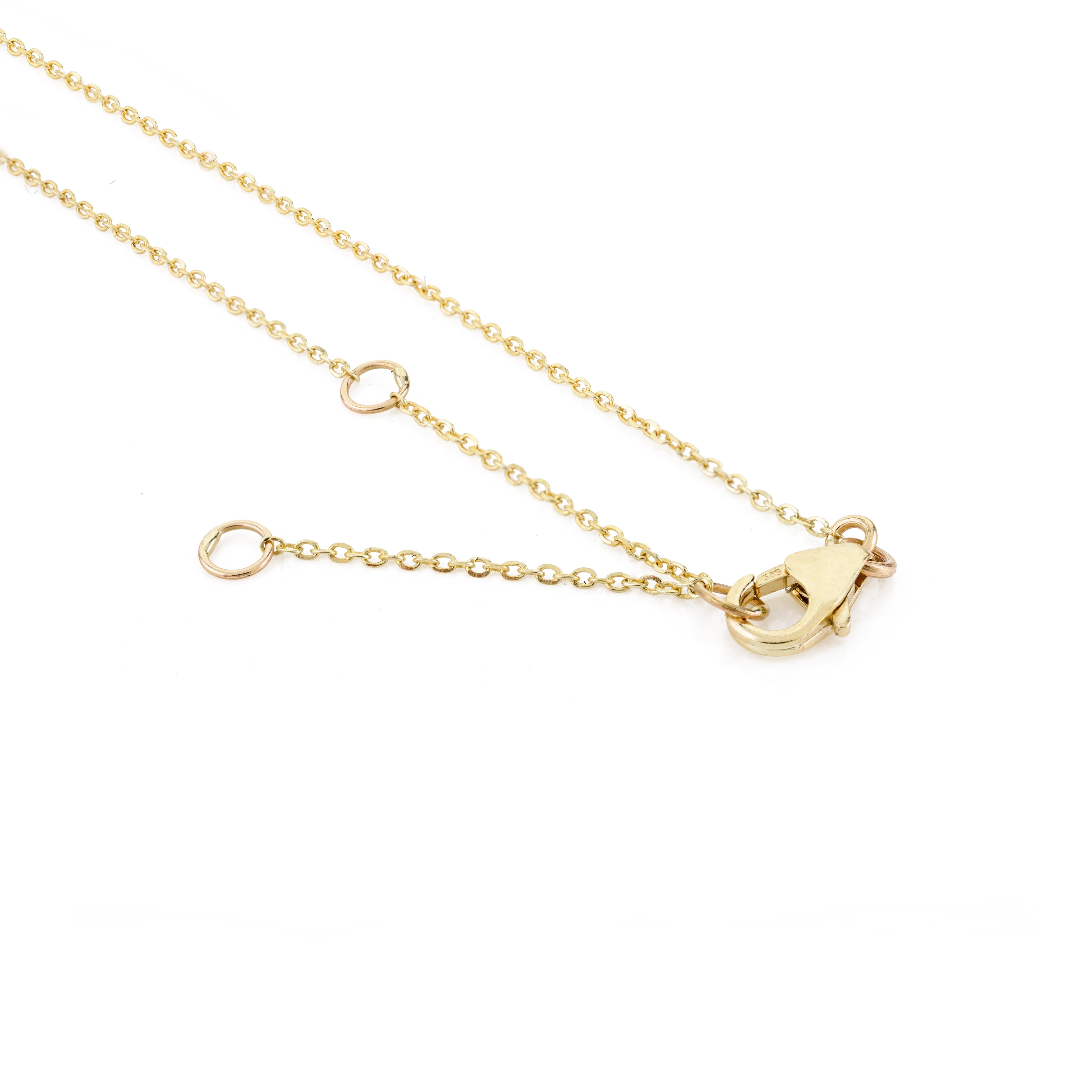 Collier de chaîne en or jaune massif 14k avec émeraude de taille octogonale Neuf - En vente à New York, NY