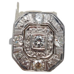 “Octagon” Deco Natural Diamond Ring
