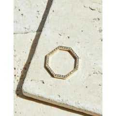 Oktagon Diamant 14k Massiv Gold Ring Bolzenform