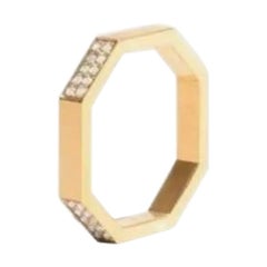 Achteckiger Diamantring 14k Massivgold Geometrisches Design