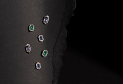 Octagon Emerald and Diamond Earrings