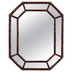 Octagon Faux Bamboo Mirror