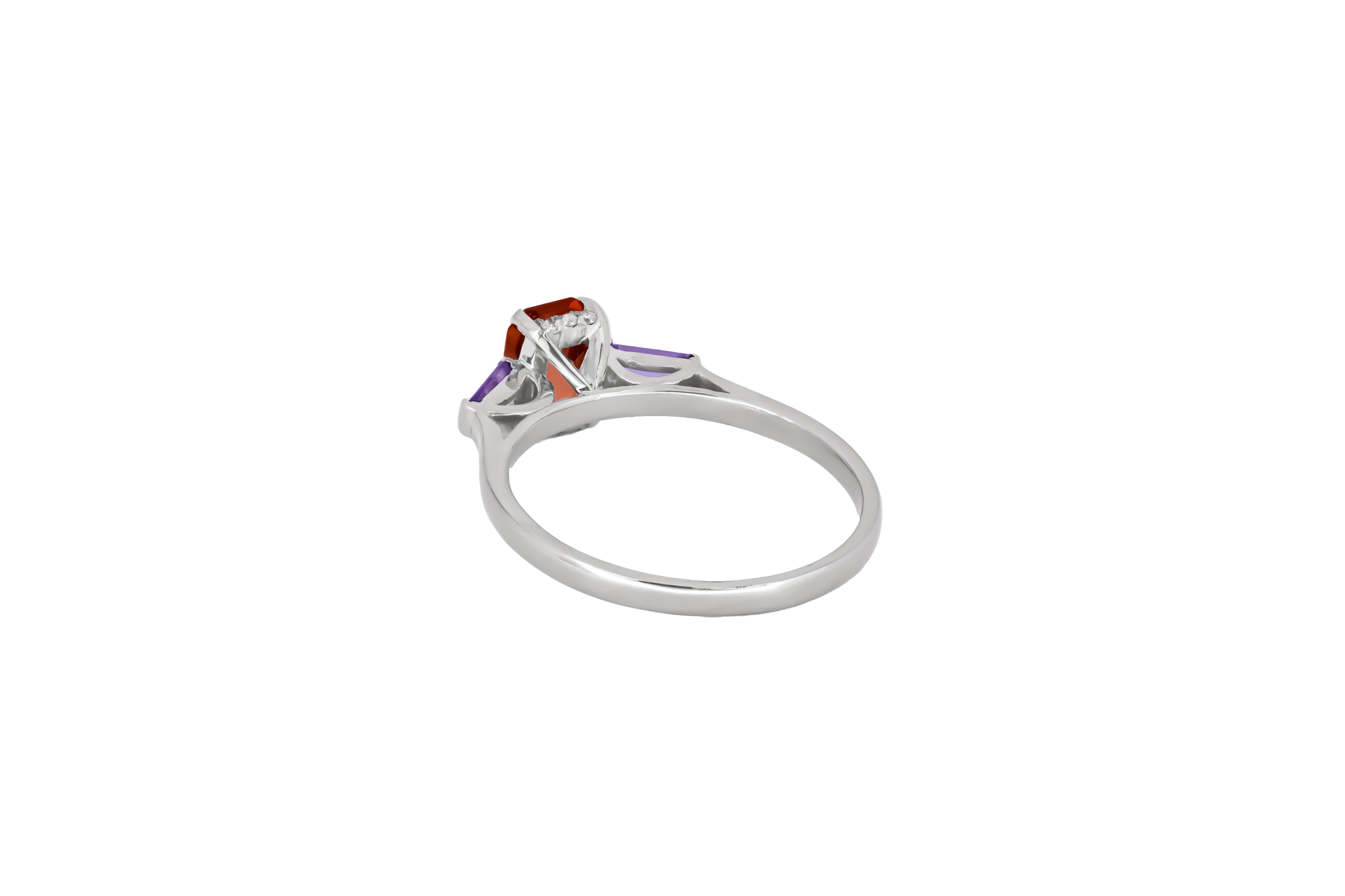 For Sale:  Octagon garnet 14k gold ring 4