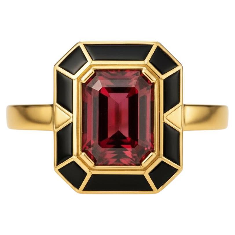 in vendita:  Anello con granato ottagonale Argento, oro