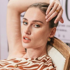 Pendientes Octágono de Oro con Cuarzo Ahumado y Citrino