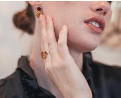 Augustine Jewels Octagon Gold Ring in Garnet & Citrine