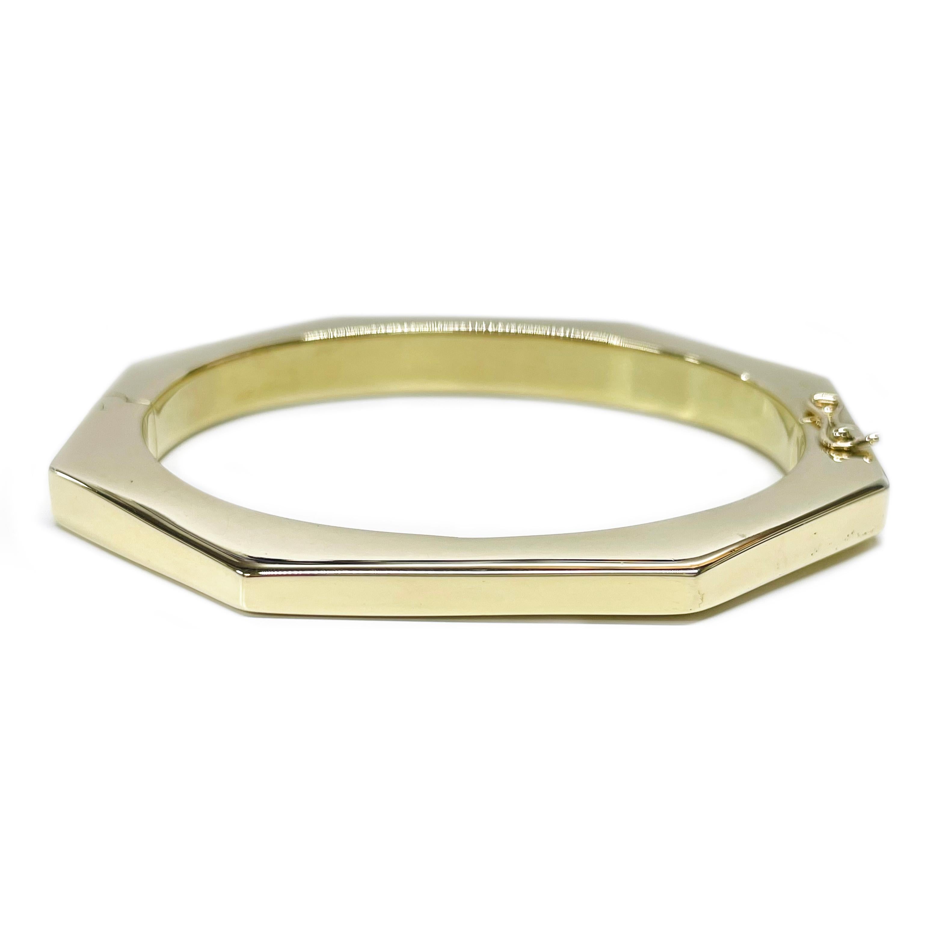 Italienischer Gelbgold-Armreif mit Scharnier (Retro) im Angebot