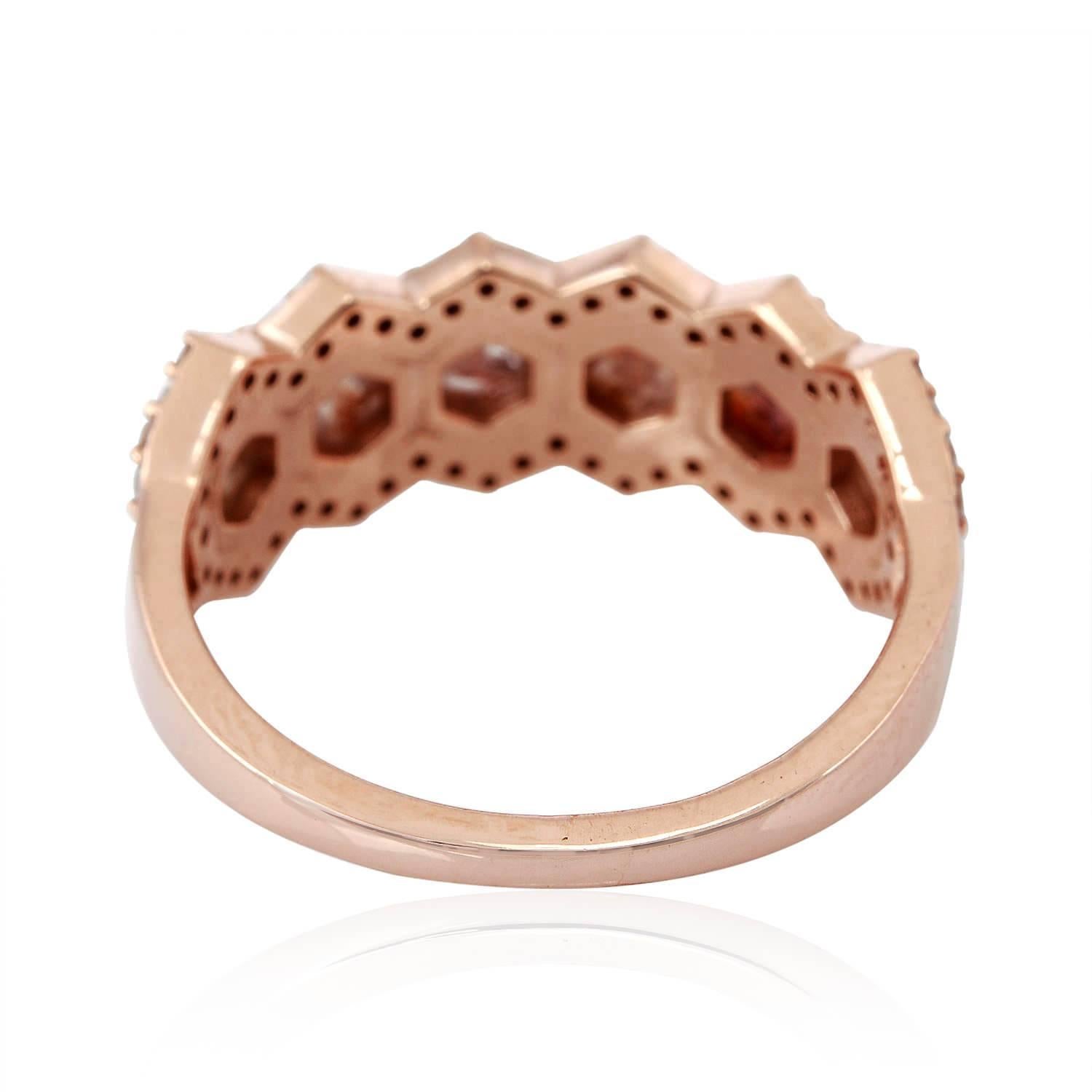 Achteckiger Eis-Diamant-Ring aus 18k Gold  (Gemischter Schliff) im Angebot