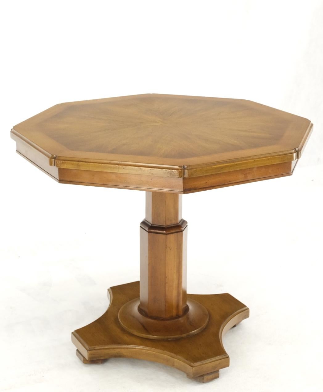 Octagon Light Walnut Mid Century Modern Widdicomb Side End Pedestal Table Stand 3