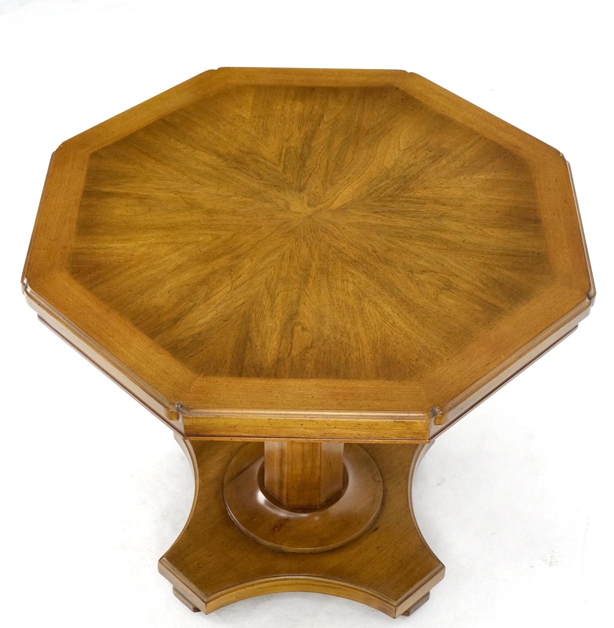 Octagon Light Walnut Mid Century Modern Widdicomb Side End Pedestal Table Stand 4