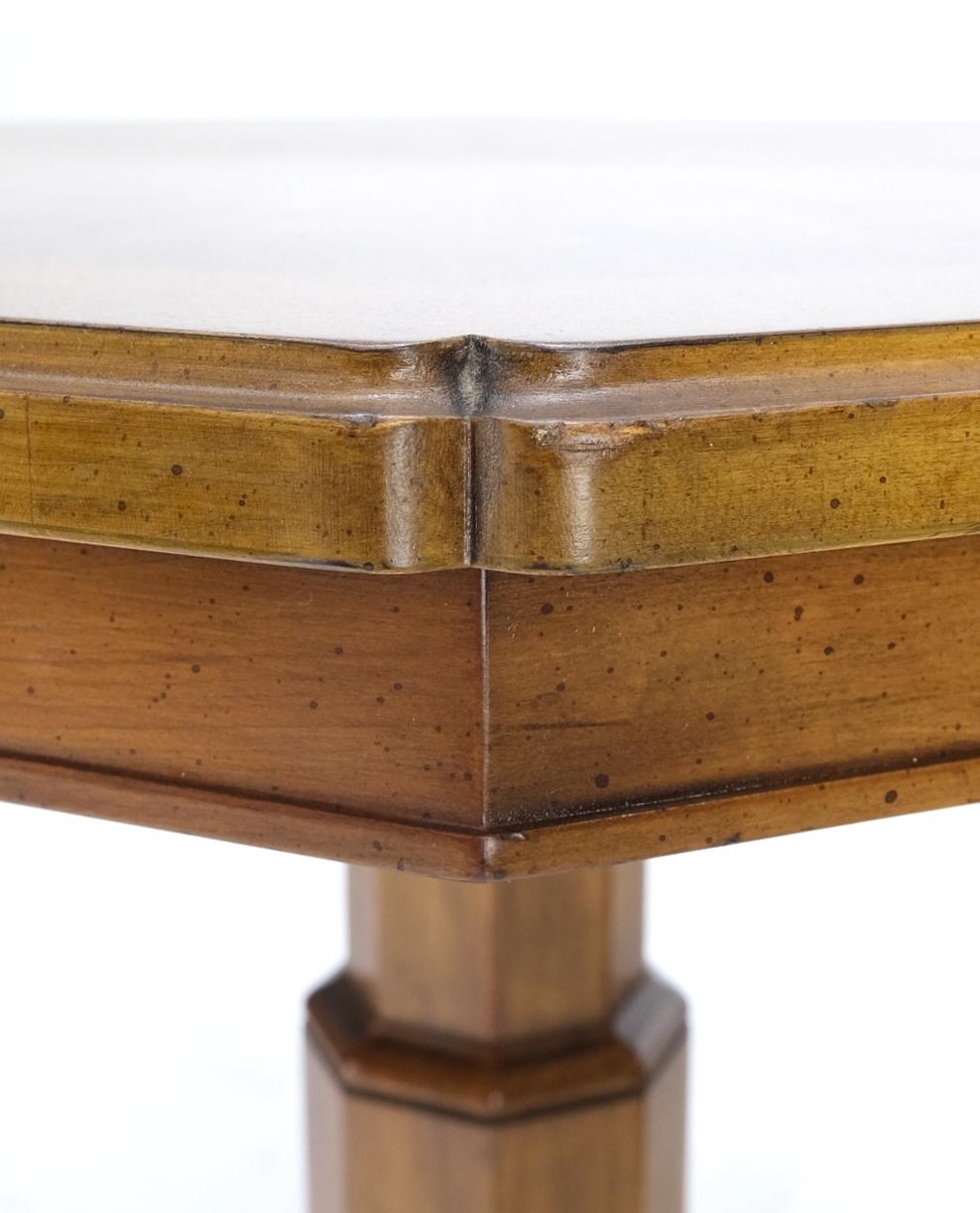 Octagon Light Walnut Mid Century Modern Widdicomb Side End Pedestal Table Stand 2