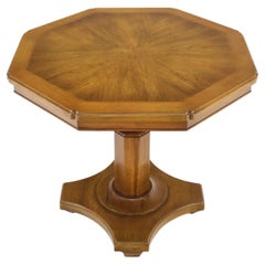 Octagon Light Walnut Mid Century Modern Widdicomb Side End Pedestal Table Stand