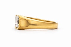 Octagon moissanite ring for men in 14k gold