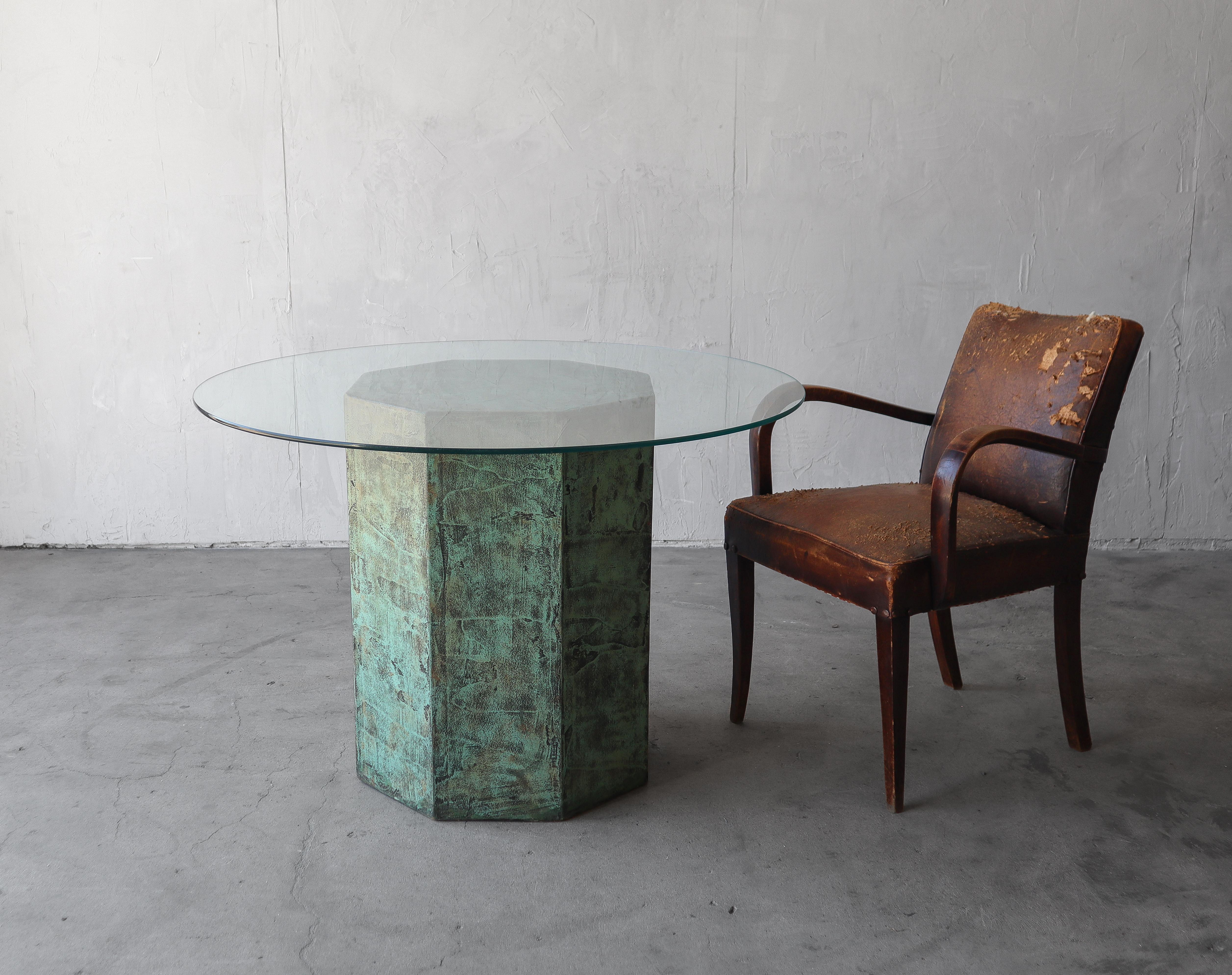 Post-Modern Octagon Plaster Dining Table Pedestal For Sale