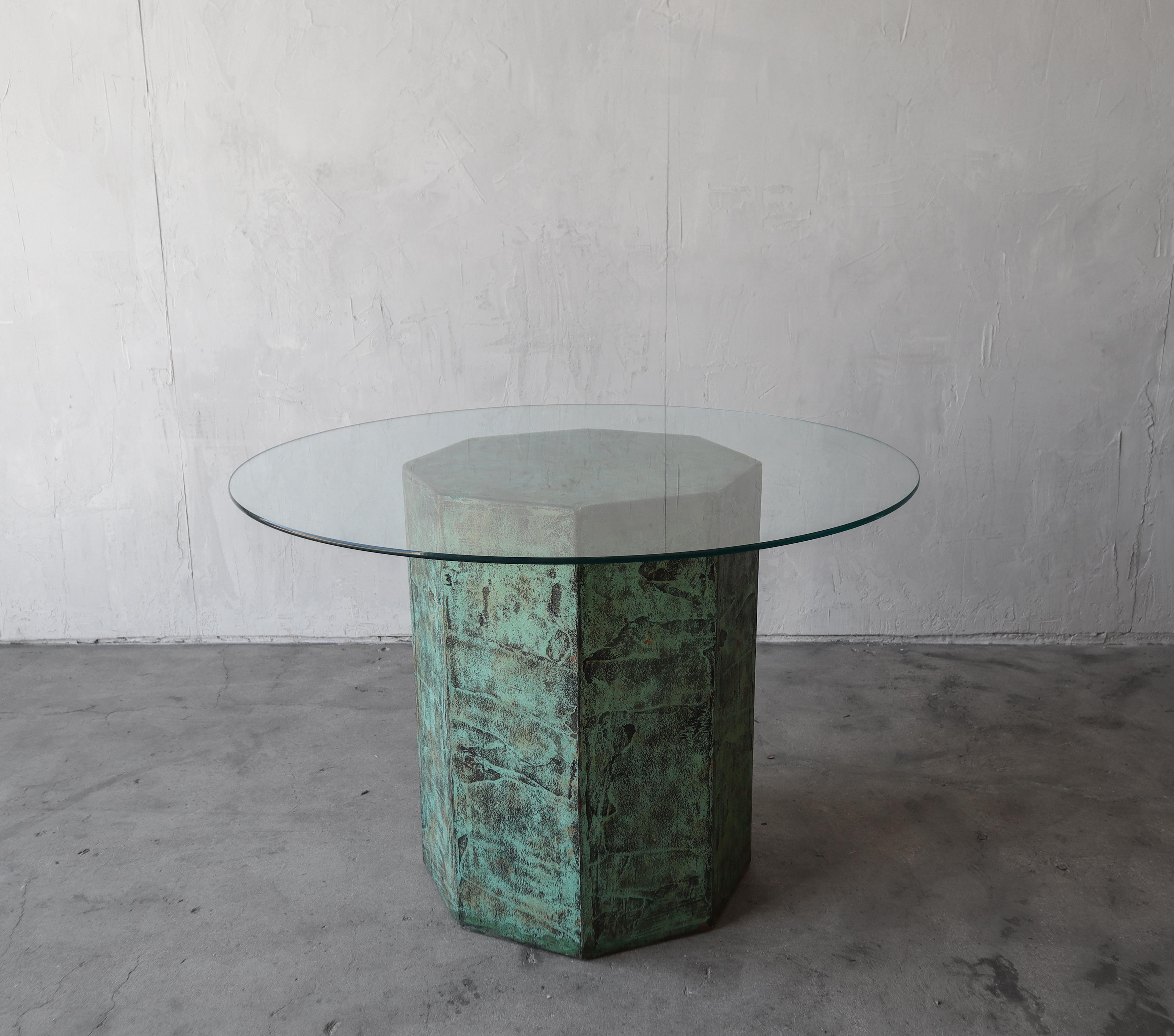 20th Century Octagon Plaster Dining Table Pedestal For Sale
