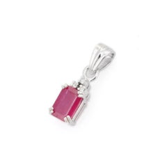 Octagon Ruby Diamond Everyday Pendant for Girlfriend Gift in 925 Silver Jewelry