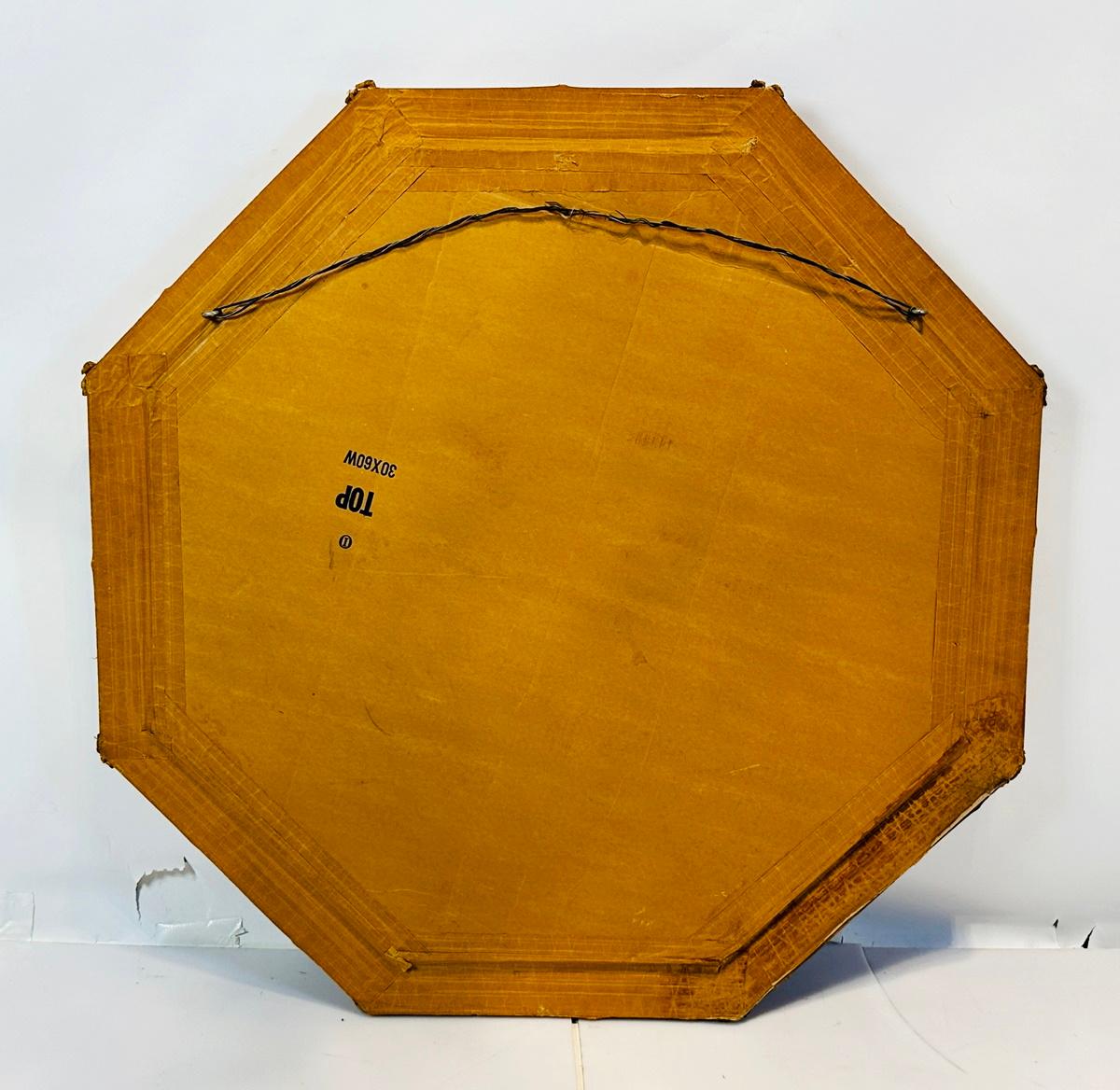 Octagon Shaped Bamboo Mirror in the style of Karl Springer. For Sale 1