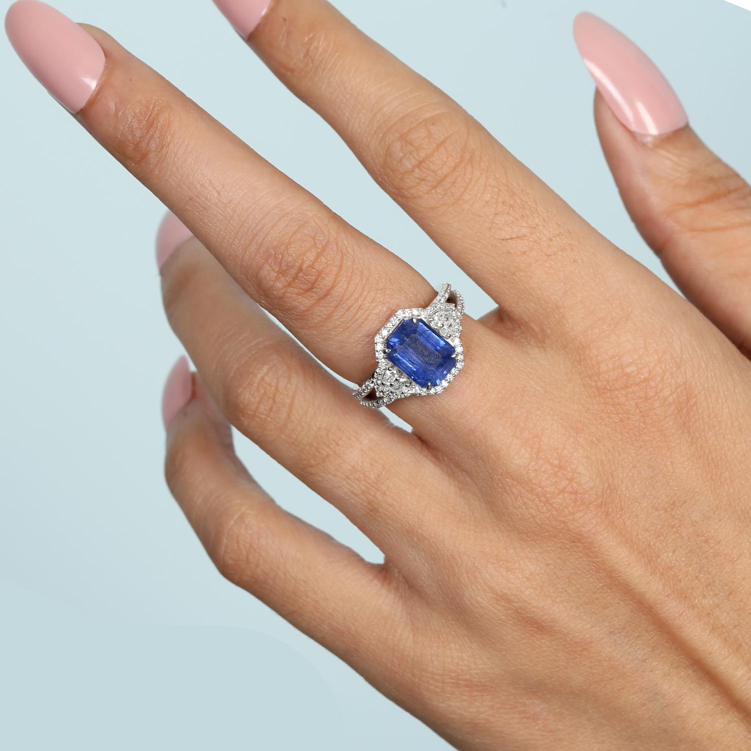 18KT:4.832g,D:0.61ct, Sapp:3.84ct, US-7