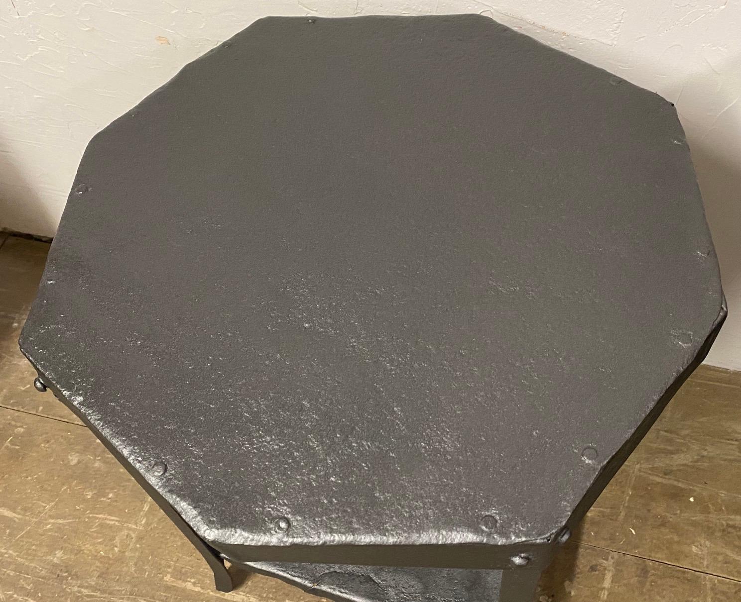 20th Century Octagon Shaped Metal Side Table