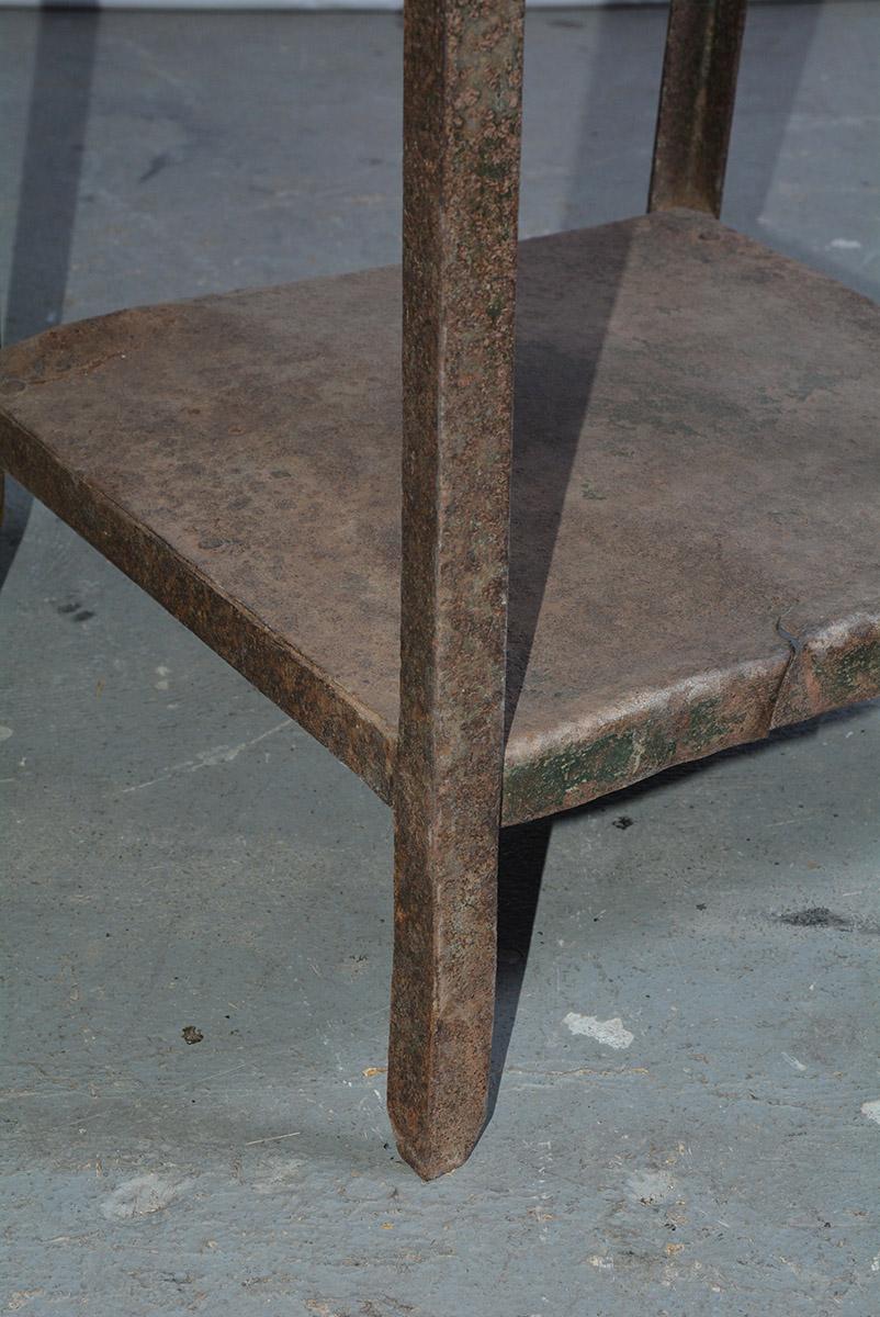 Iron Octagon Shaped Metal Side Table For Sale