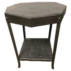 Octagon Shaped Metal Side Table