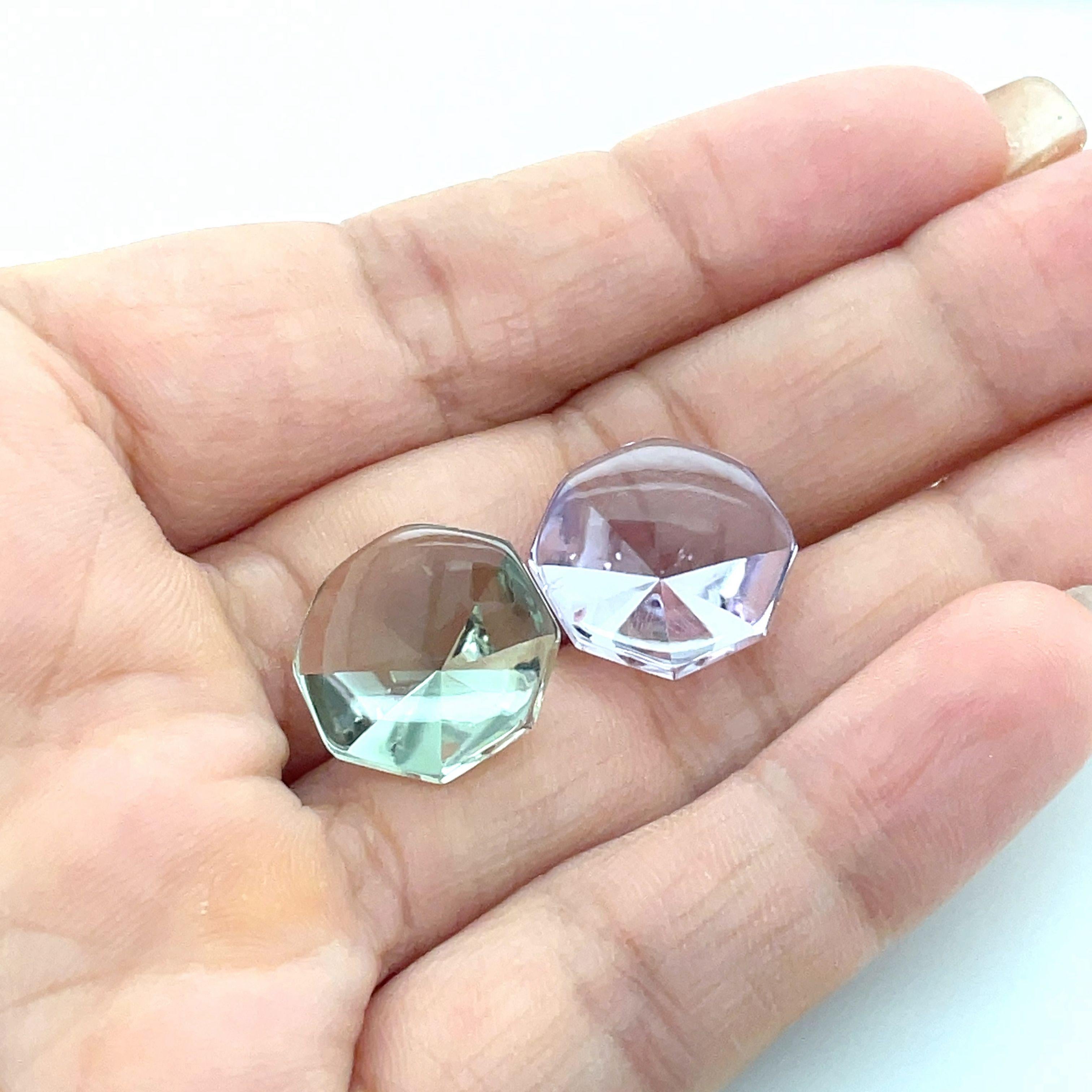 Octagon-Shaped Pink and Green Tourmalines Cts 18.40 For Sale 2