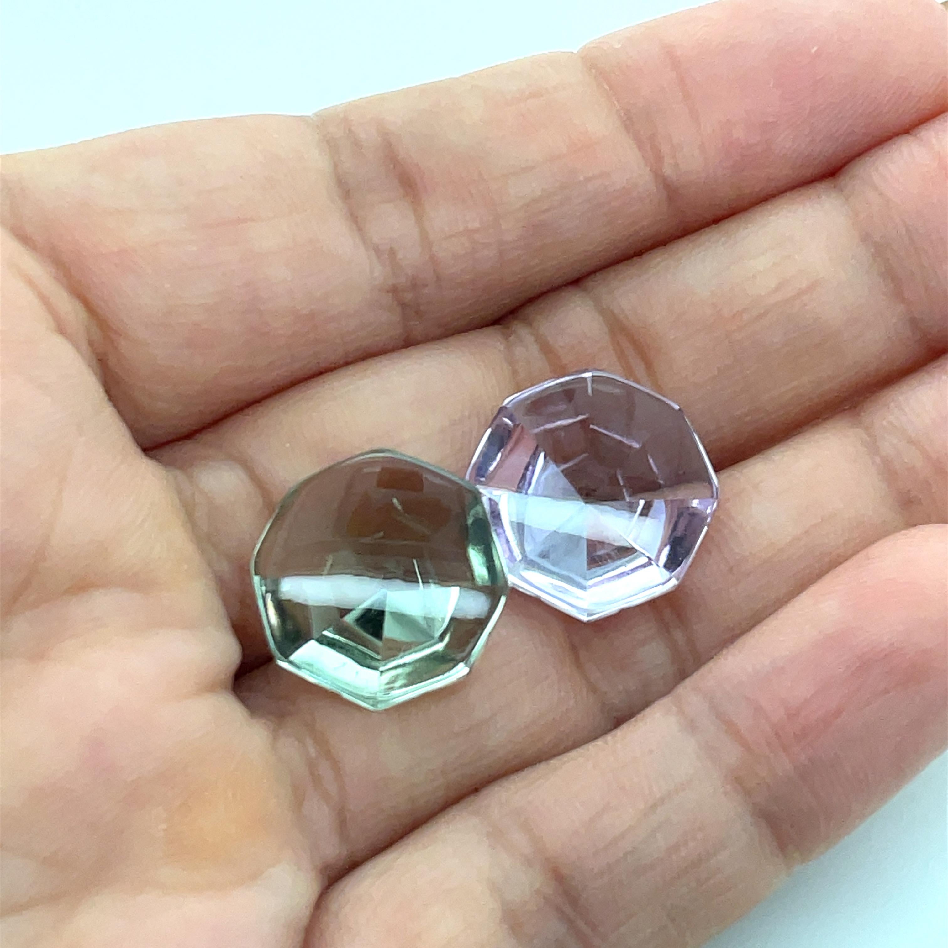 Octagon-Shaped Pink and Green Tourmalines Cts 18.40 For Sale 3