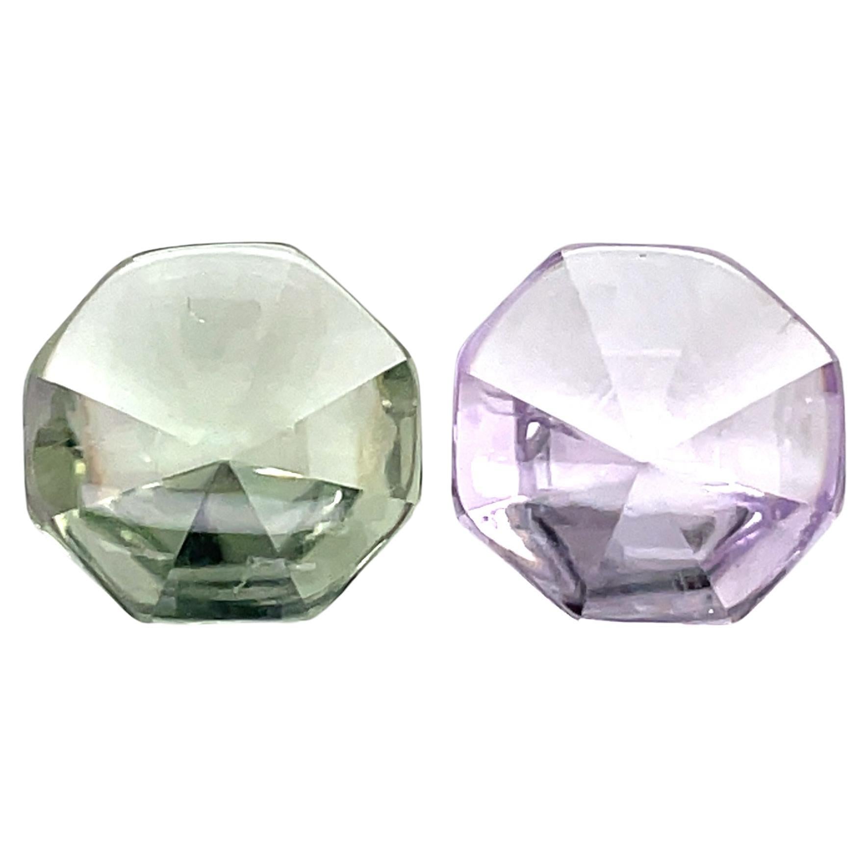 Octagon-Shaped Pink and Green Tourmalines Cts 18.40 For Sale