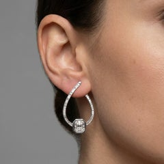 Octagon Teardrop 18K Yellow Gold Diamond Hoop Earrings