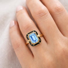 Achteckiger Topas Ring Silber, Gold