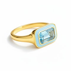 Octagon Topaz Ring Silver, Gold