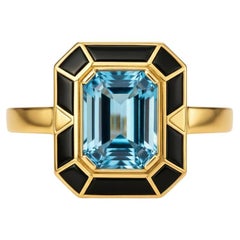 Achteckiger Topas Ring Silber, Gold