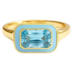 Octagon Topaz Ring Silver, Gold