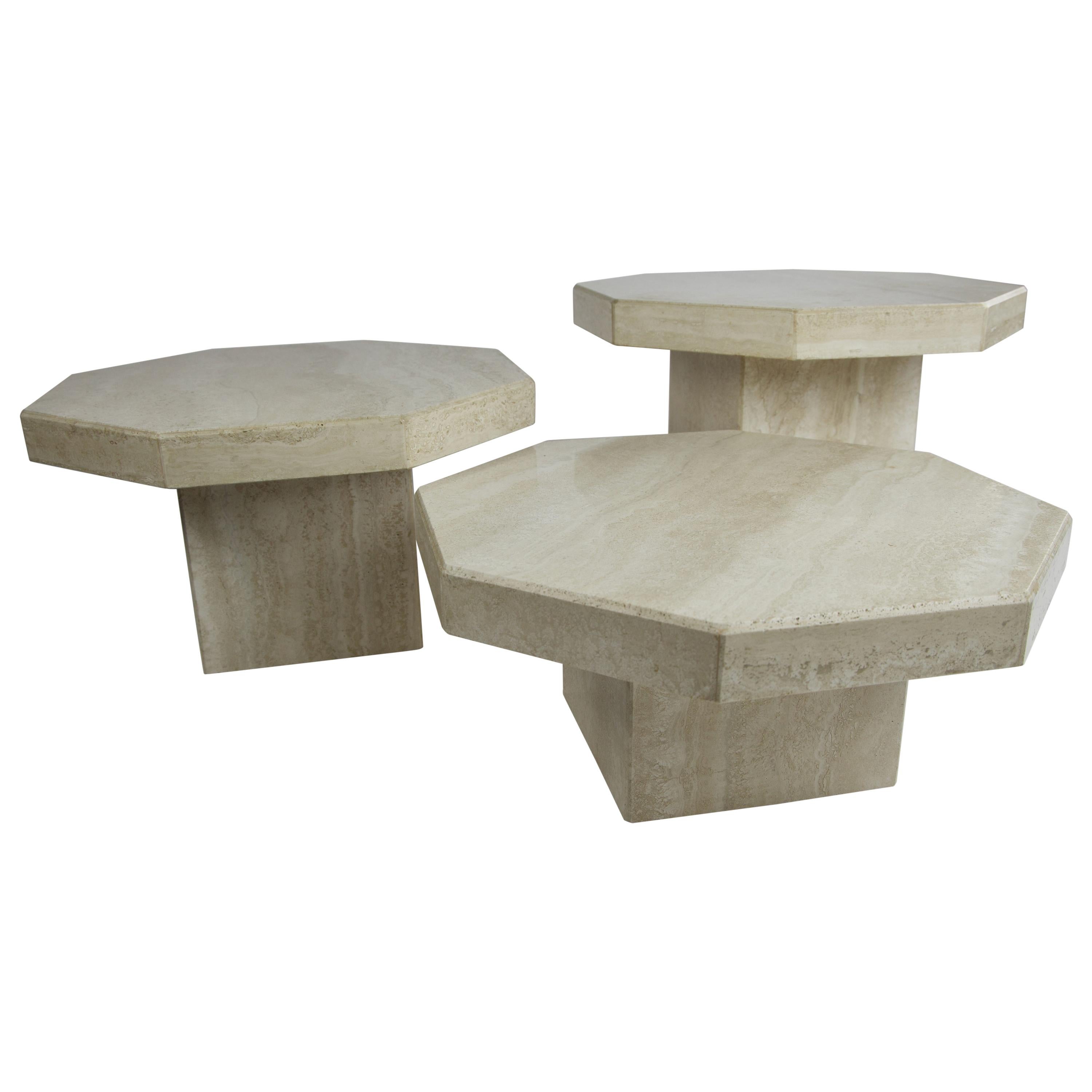 Octagon Travertine Nesting Tables, by Up & Up