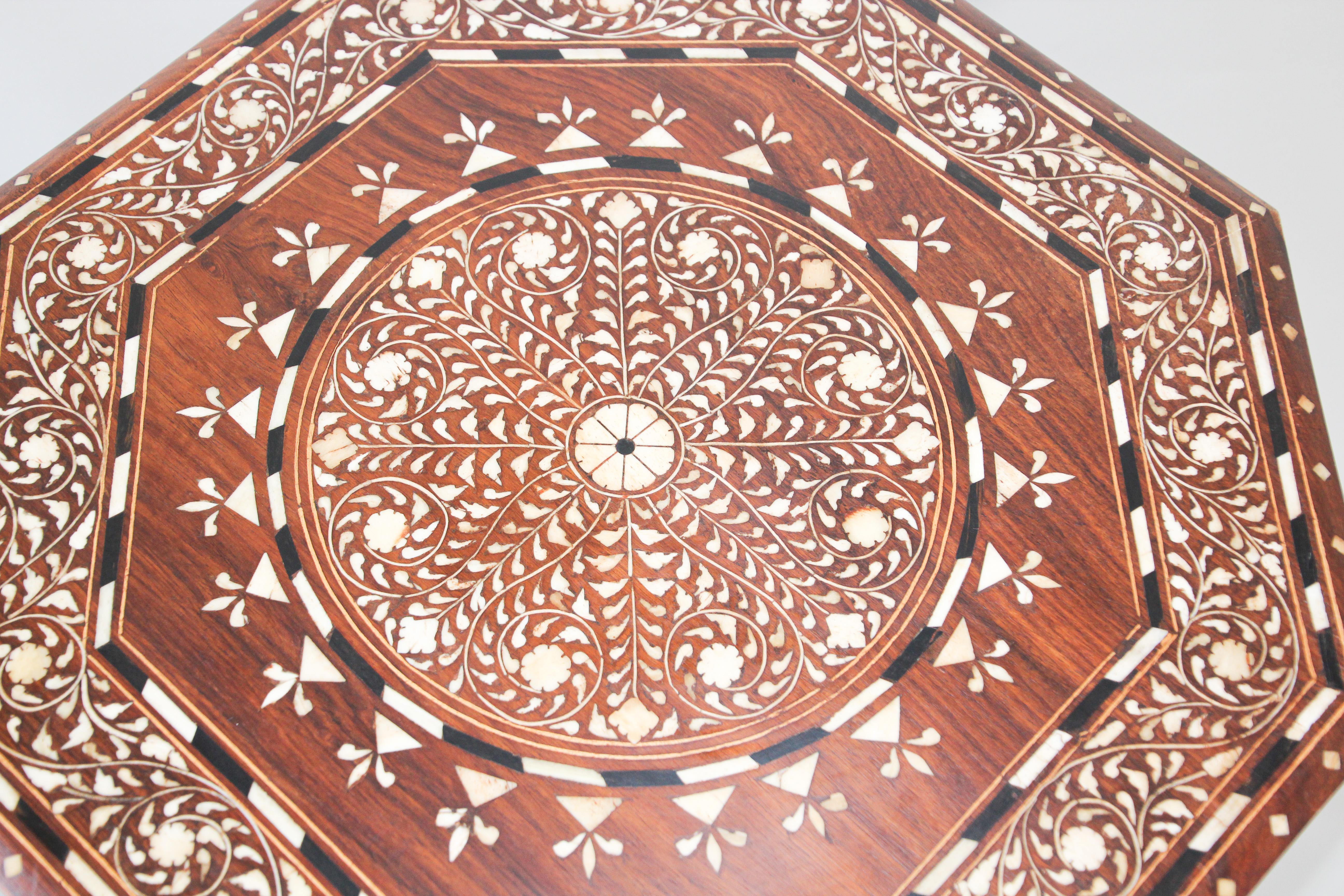 Wood Octagonal Anglo Indian Side Tea Table